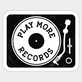 Vintage Play More Records Turntable // Vinyl Record Collector // Vinyl Junkie Music Lover C Sticker